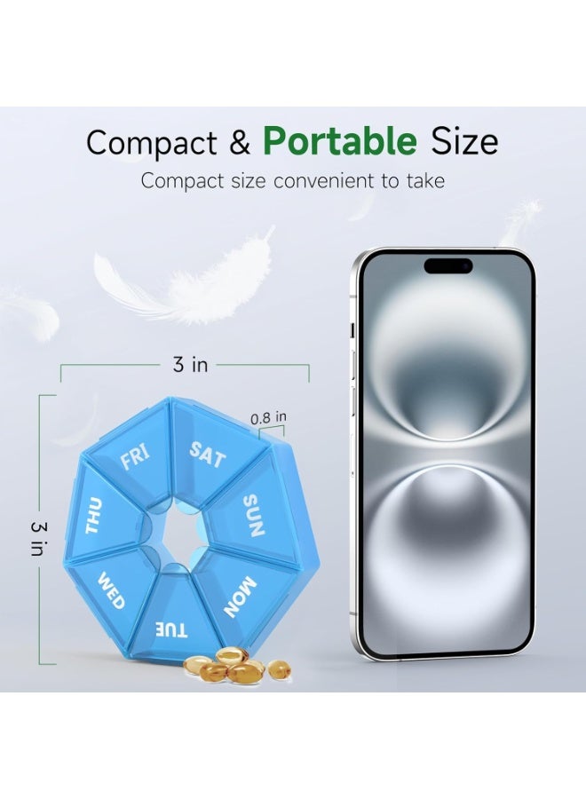 Weekly Pill Box 2-Pack – Portable Organizer for Vitamins, Supplements, Pills & Fish Oil – Seven-Day Medicine Storage, Easy Access, Ideal for Home & Travel - Image 4